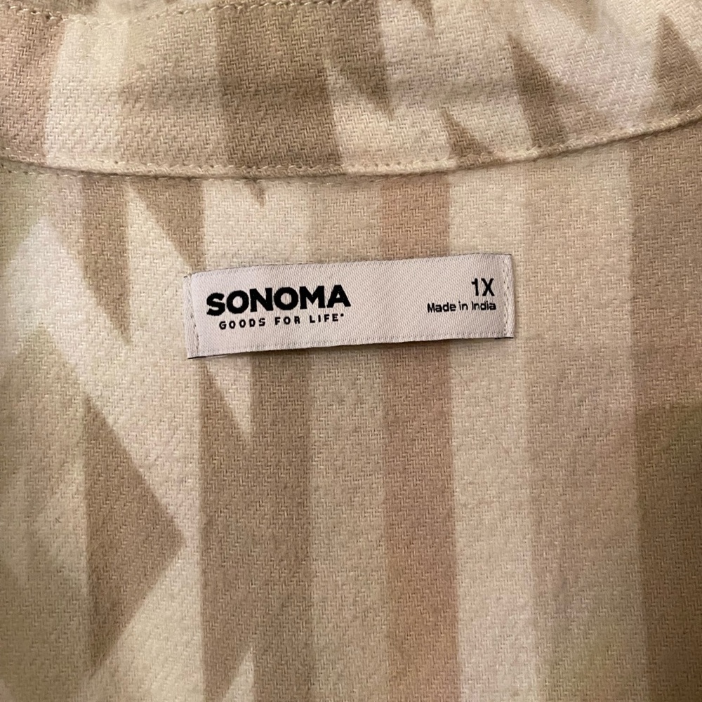 Sonoma Beige Patterned Pullover Top - image 3